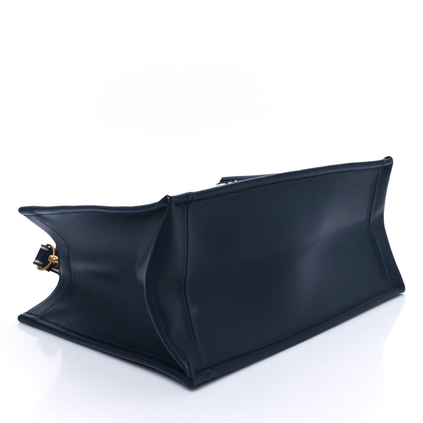 Oblique Calfskin Medium Book Tote With Strap Blue Multicolor