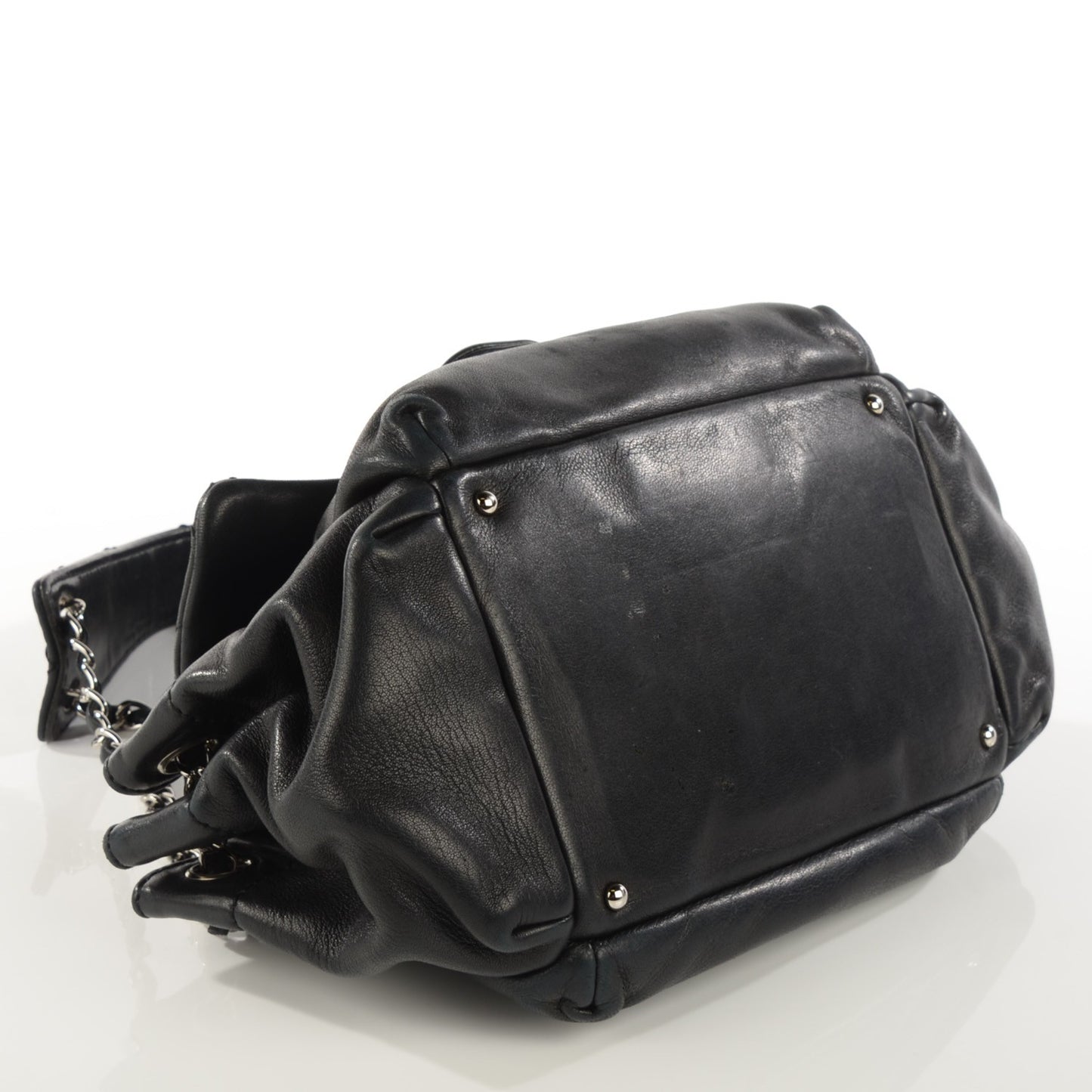 Lambskin Diamond Stitch Shoulder Bag Black