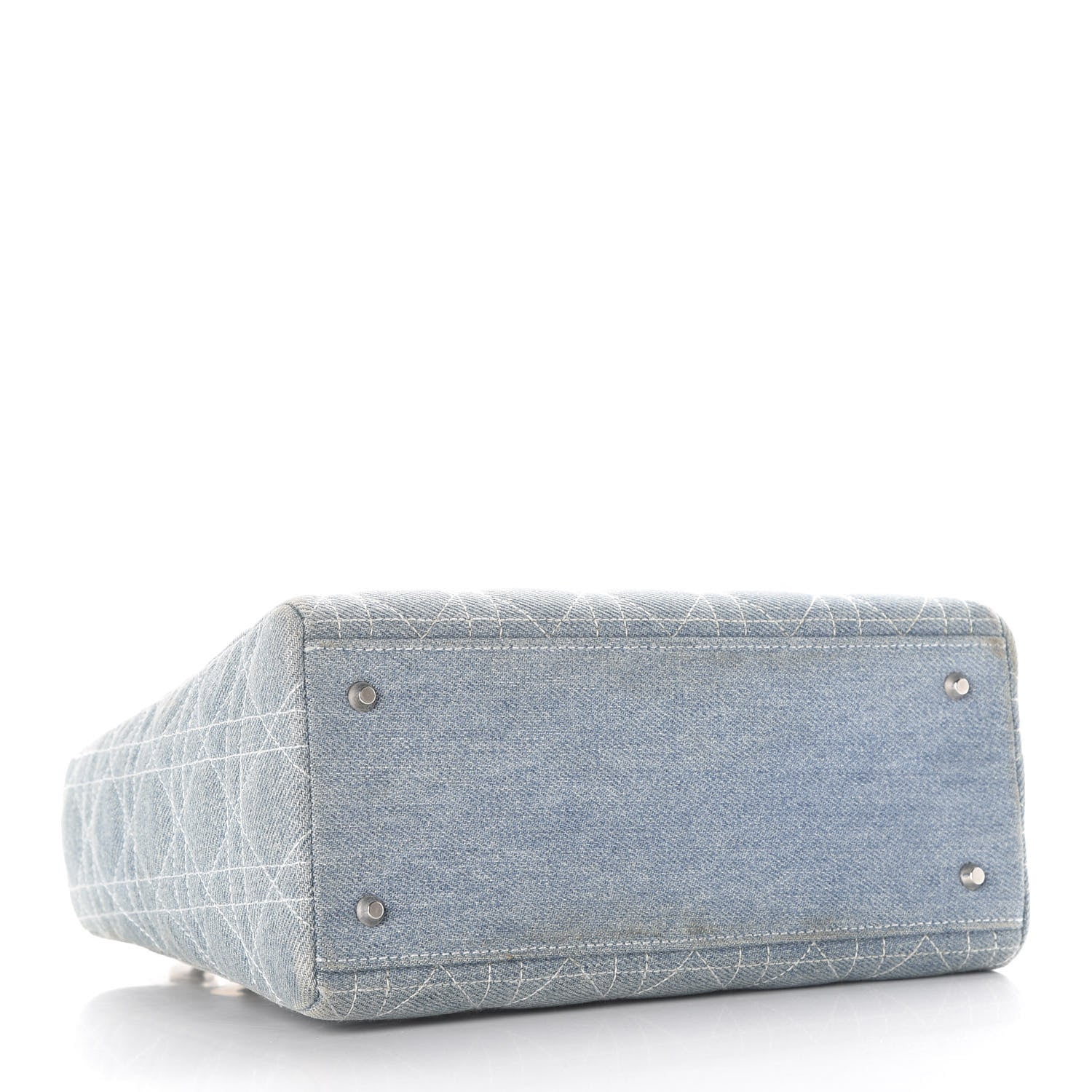 Christian Dior Denim Cannage Medium Lady Dior Blue 3 of 9