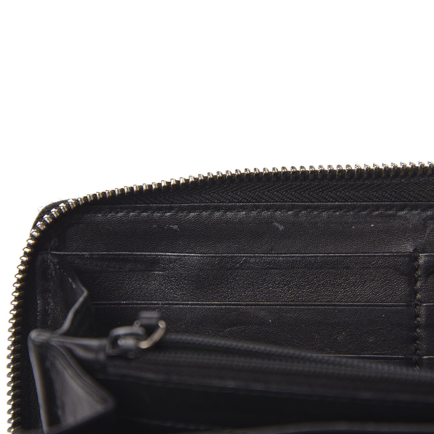 Guccissima Large Twins Zip Around Wallet Black