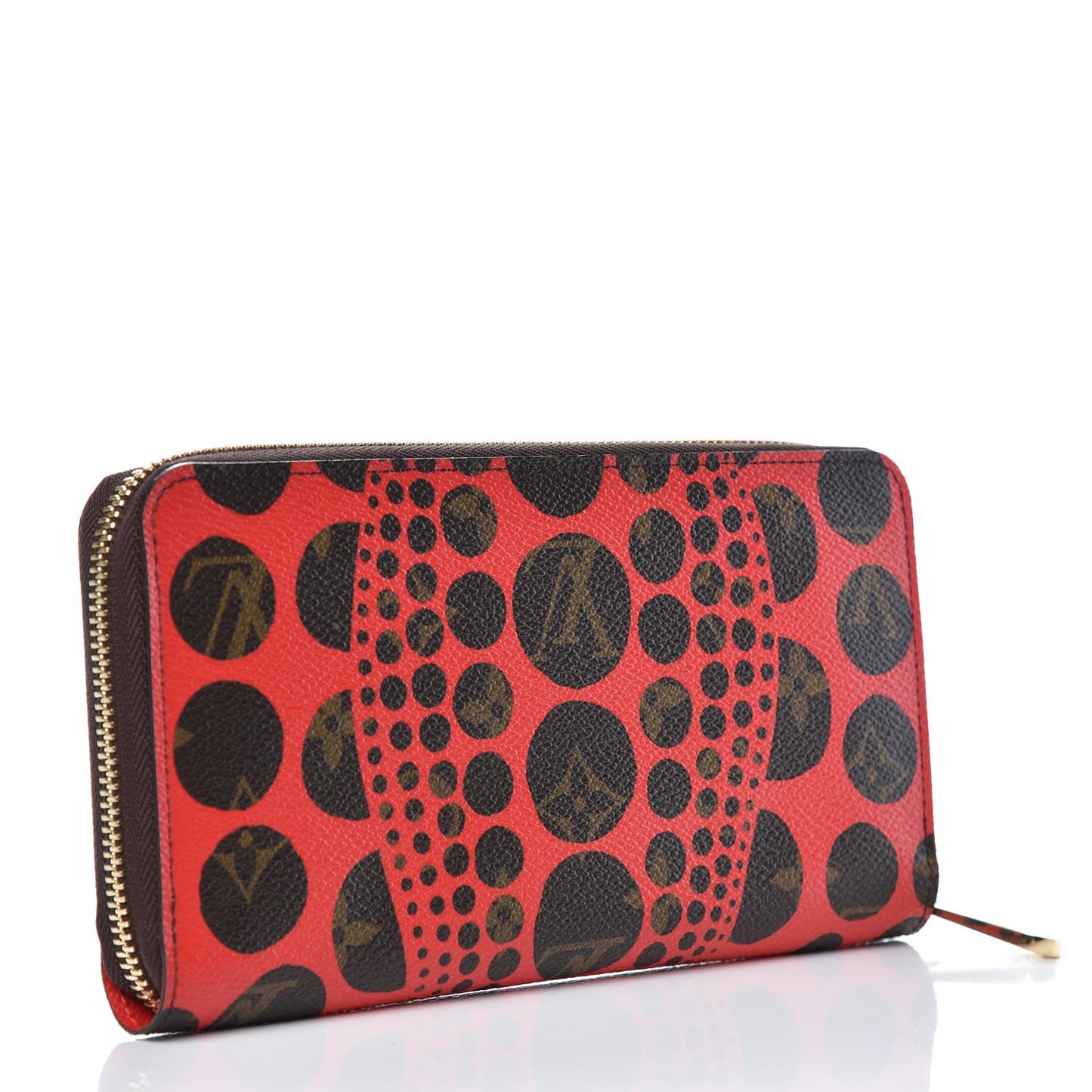 Monogram Kusama Pumpkin Dots Zippy Wallet Red