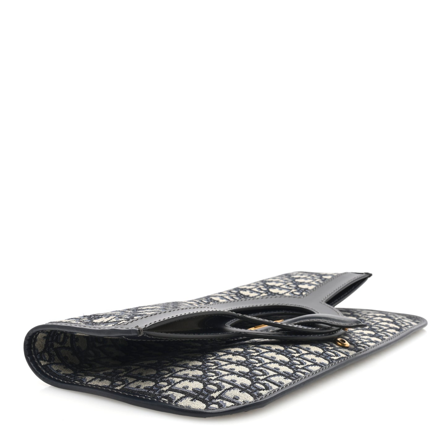 Oblique Fold Over Clutch Blue