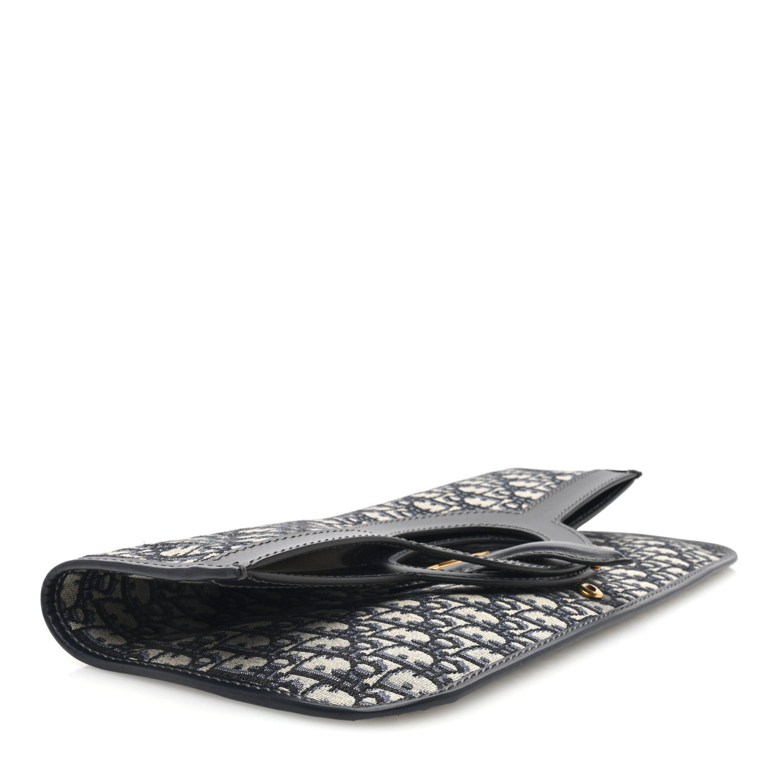 Christian Dior Oblique Fold Over Clutch Blue 4 of 6