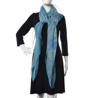 Hermes Silk Mousseline Avec L'Aimable Autorisation du Lalbhai Dalpatbhai Indology Shawl 140 2 of 3
