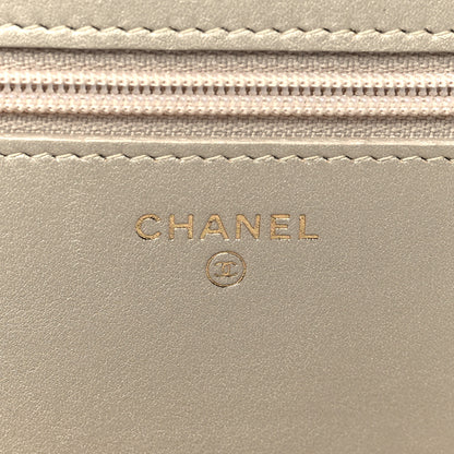 Chanel Metallic Python Boy Wallet on Chain WOC Gold Multicolor 6 of 12