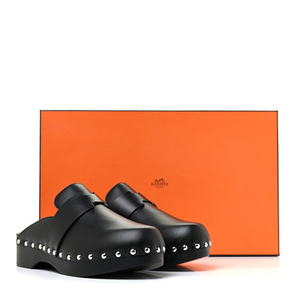 Hermes Calfskin Calya Mules 36 Black 8 of 8