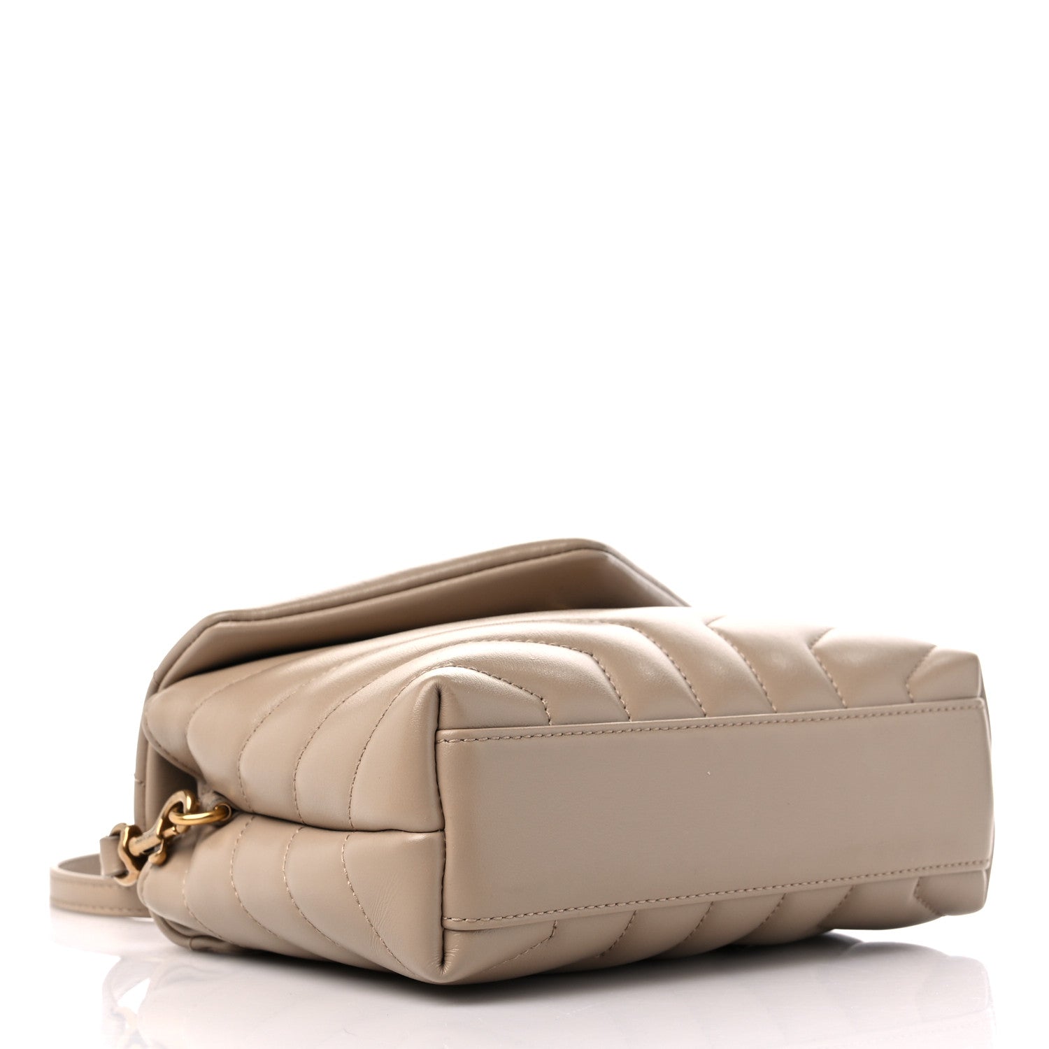 Saint Laurent Calfskin Y Quilted Monogram Toy Loulou Crossbody Bag Dark Beige 5 of 10