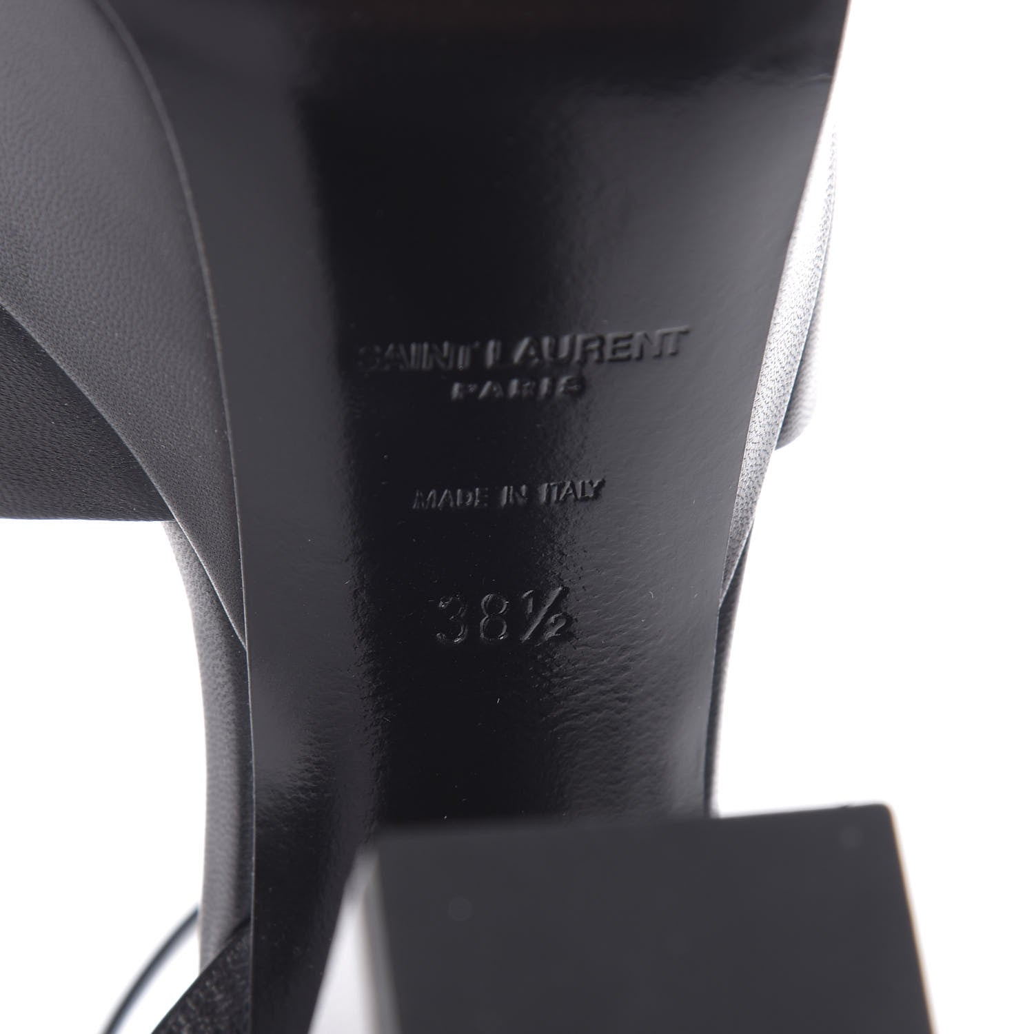 Saint Laurent Calfskin Farrah 80 Platform Sandals 38.5 Black 6 of 7