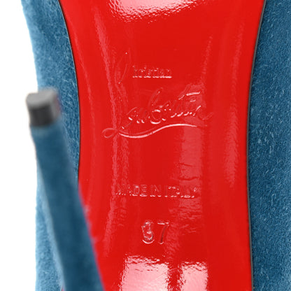 Christian Louboutin Suede Megavamp 100 Lace Up Pumps 37 Espadon 6 of 11
