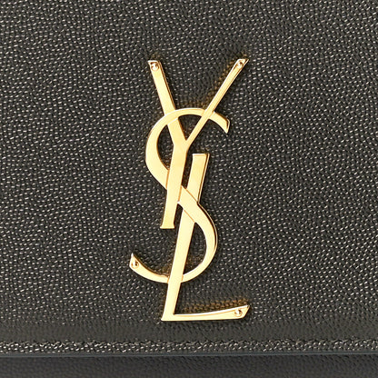 Saint Laurent Grain De Poudre Medium Classic Monogram Kate Satchel Dark Tea 9 of 12
