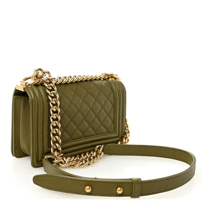 Chanel Caviar Quilted Small Boy Flap Green 3 of 10