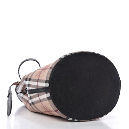 Burberry Haymarket Check Colours Small Lorne Bucket Crossbody Black 4 of 8