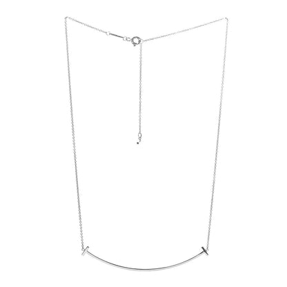 Tiffany Sterling Silver Large T Smile Pendant Necklace 3 of 7