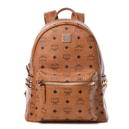 MCM Visetos Small Side Stud Stark Backpack Cognac 1 of 7