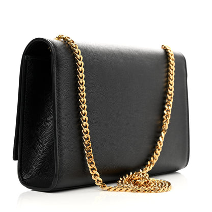Saint Laurent Grain De Poudre Medium Classic Monogram Kate Satchel Black 3 of 10