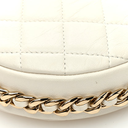 Chanel Lambskin Quilted Chain Around Pouch White 10 of 13