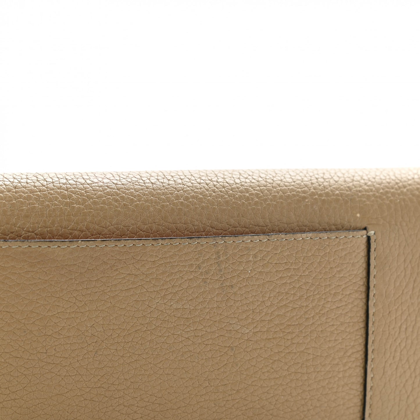 Drummed Calfskin Large Multifunction Flap Wallet Dune