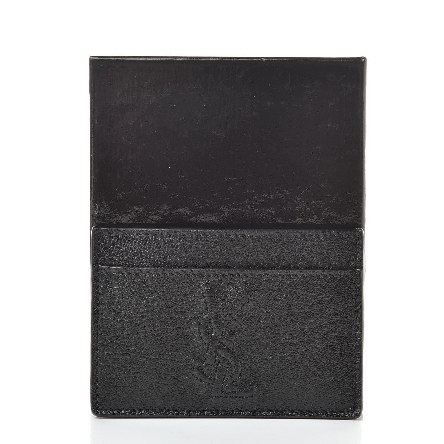 Textured Calfskin Belle De Jour Card Case Black