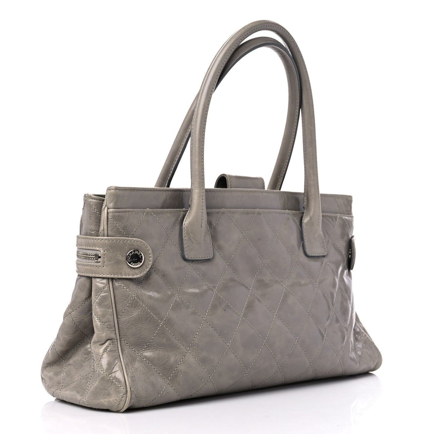 Glazed Calfskin Small New Portobello Grey