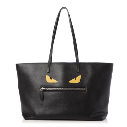 Fendi Vitello Elite Cuoio Monster Buggies Medium Roll Tote Black Multicolor Blue Cobalto 1 of 15