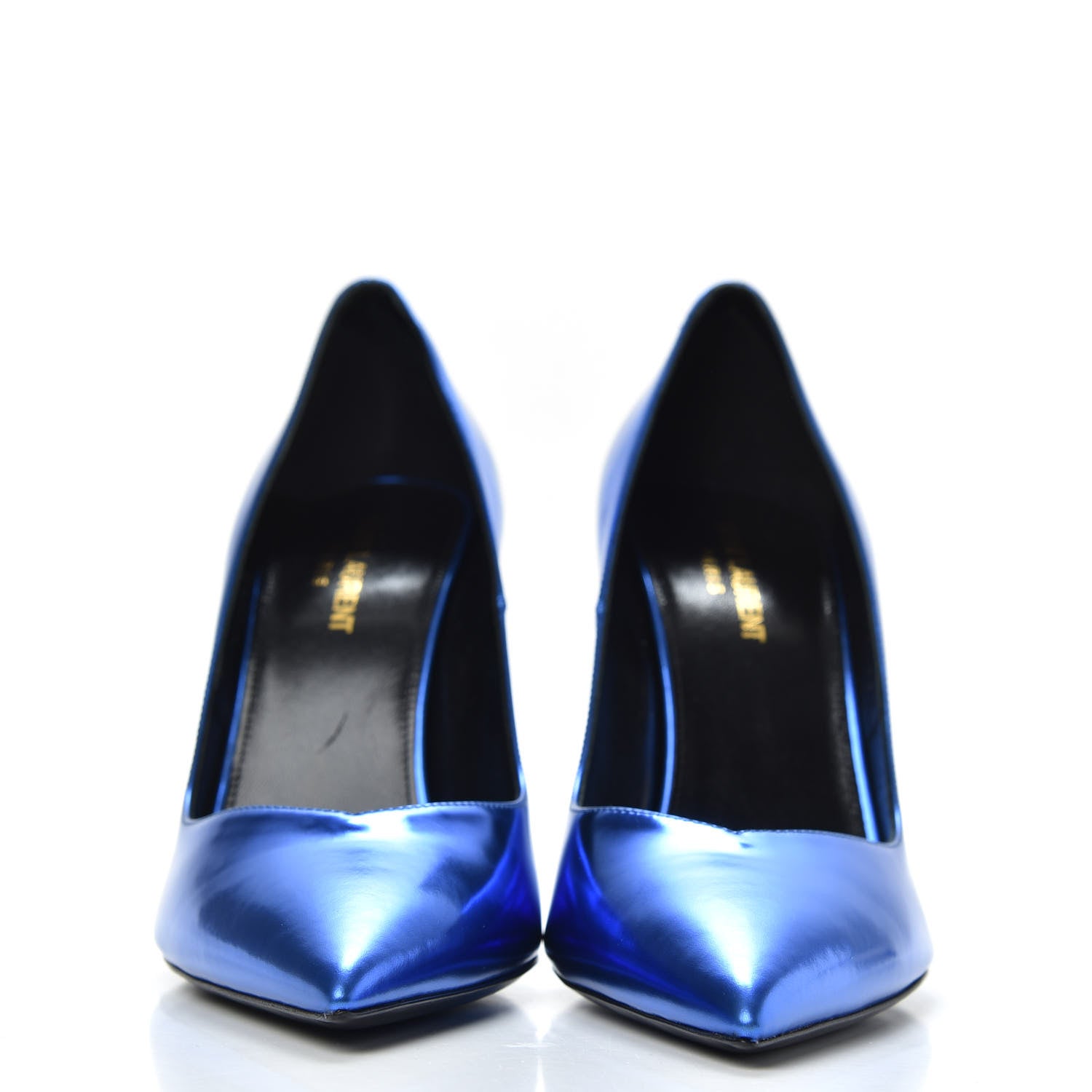 Saint Laurent Calfskin Kiki 100 Pumps 39 Bleu Roy 2 of 10