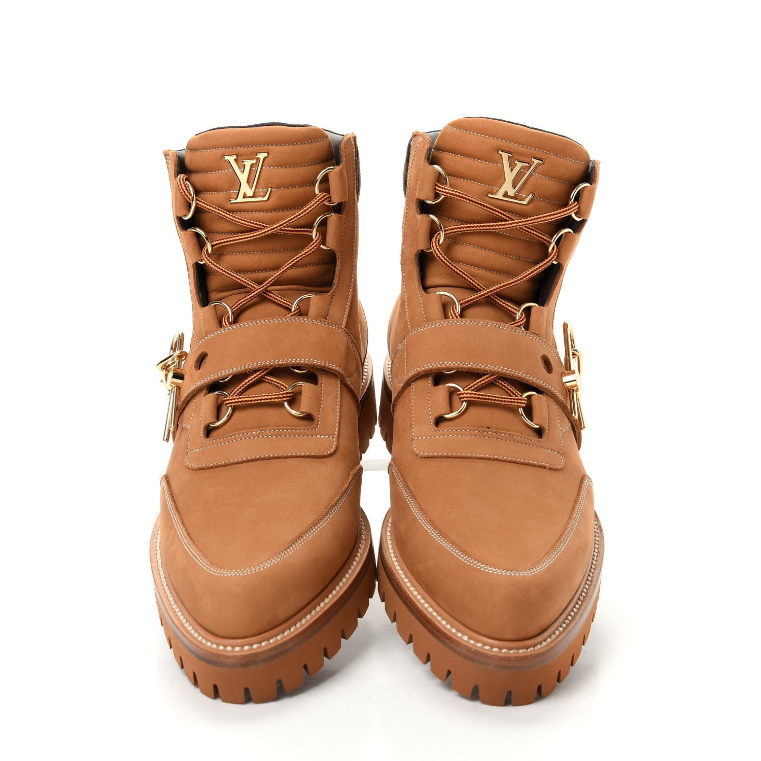 Louis Vuitton Suede Calfskin Monogram Mens Creeper Ankle Boots 9.5 Beige 5 of 11