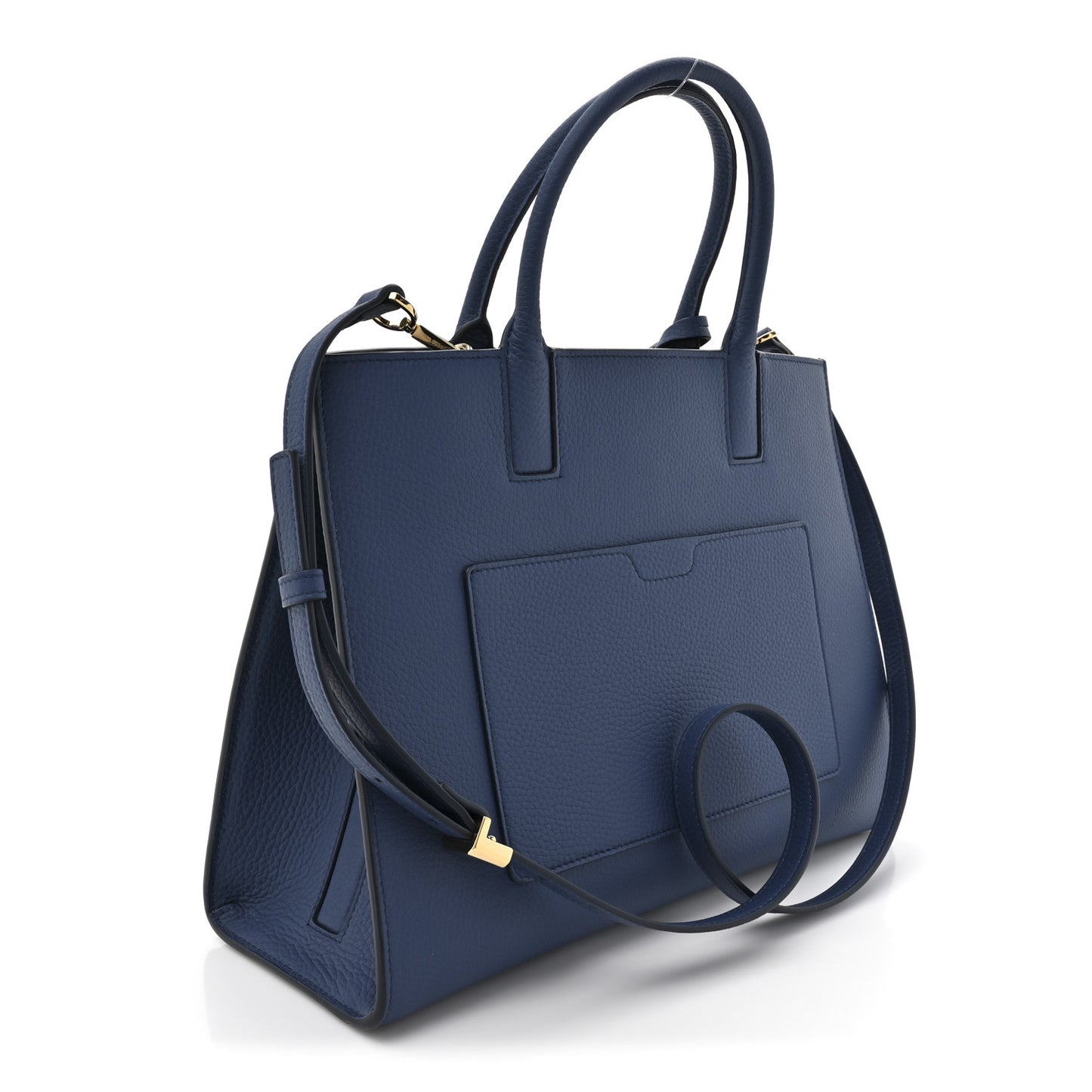 Grained Calfskin Small Frances Tote Navy
