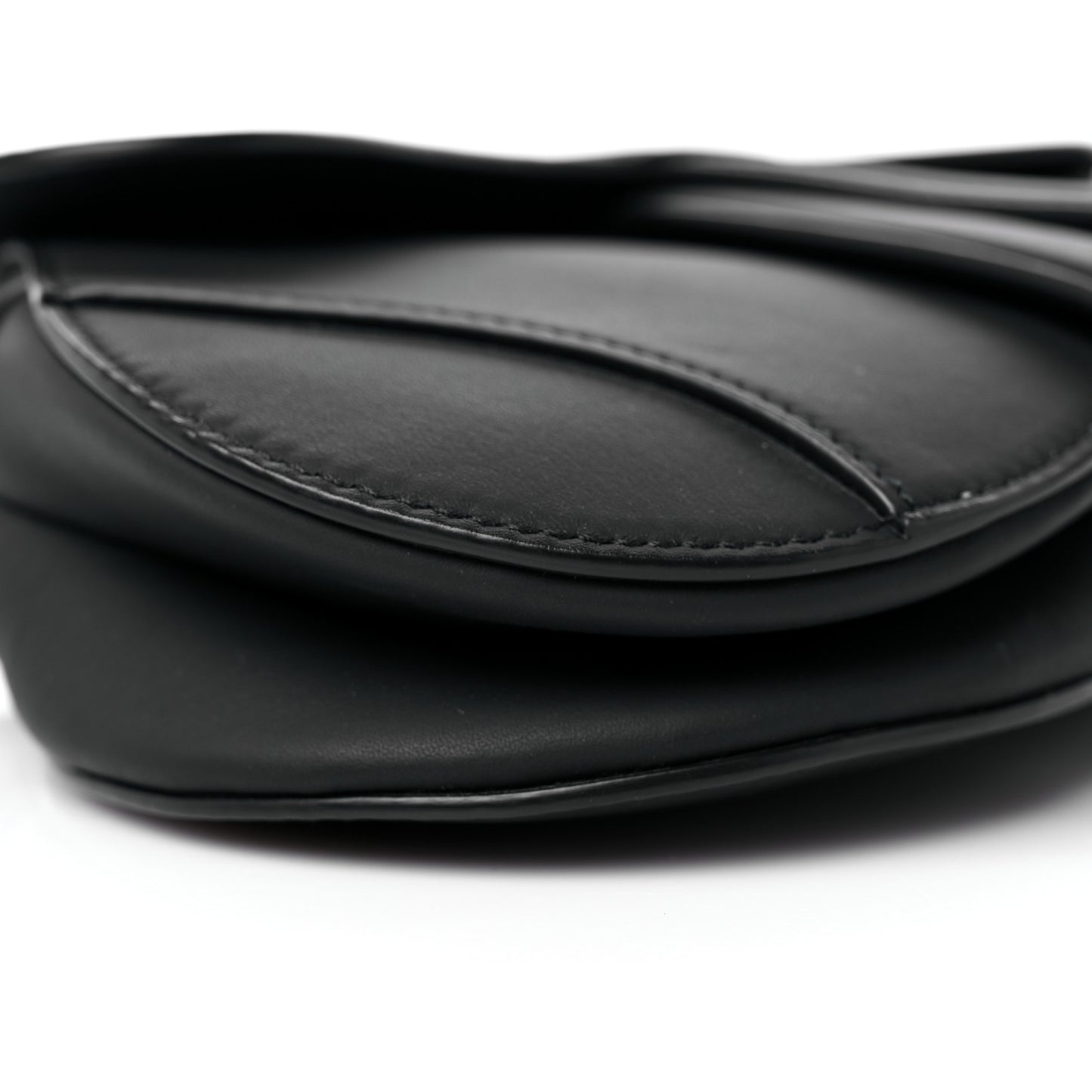 Ultra Matte Calfskin Mini Saddle Bag Black