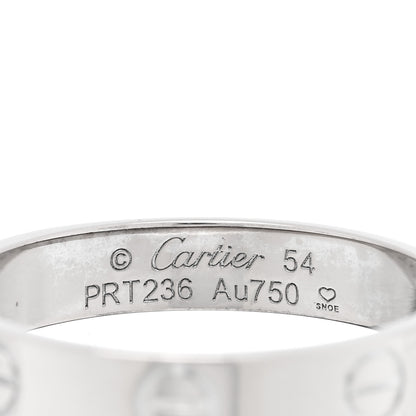 Cartier 18K White Gold 3.5mm LOVE Wedding Band Ring 54 6.75 4 of 5