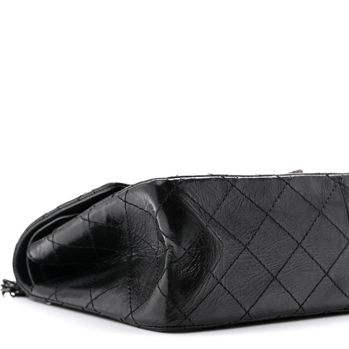 Metallic Aged Calfskin Quilted 2.55 Reissue 226 Flap So Black