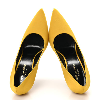 Saint Laurent Satin Crepe Monceau 110 Pumps 40 Ochre 2 of 8