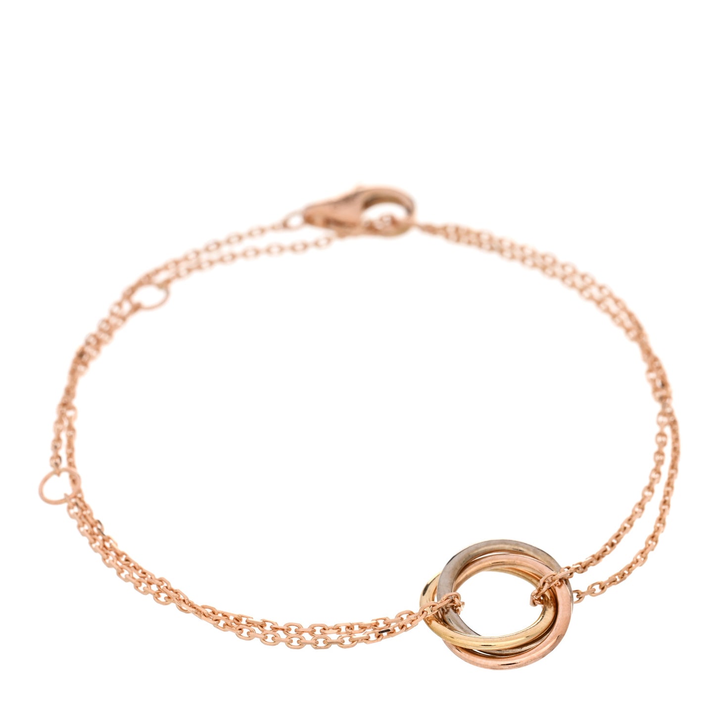 18K Pink Yellow White Gold Trinity Bracelet