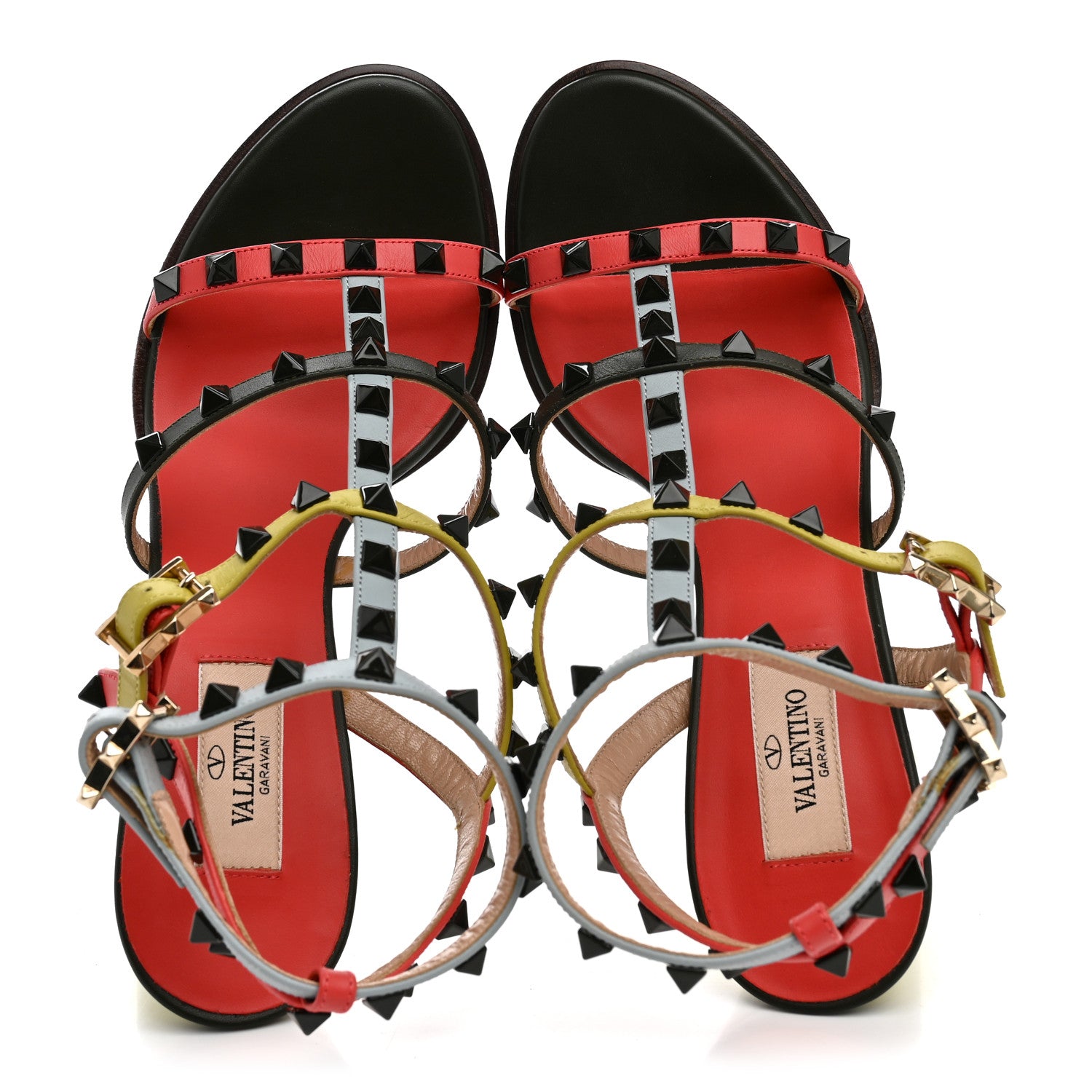 Valentino Garavani Calfskin Rockstud 90mm City Sandals 39 Coral Sky Army 2 of 10