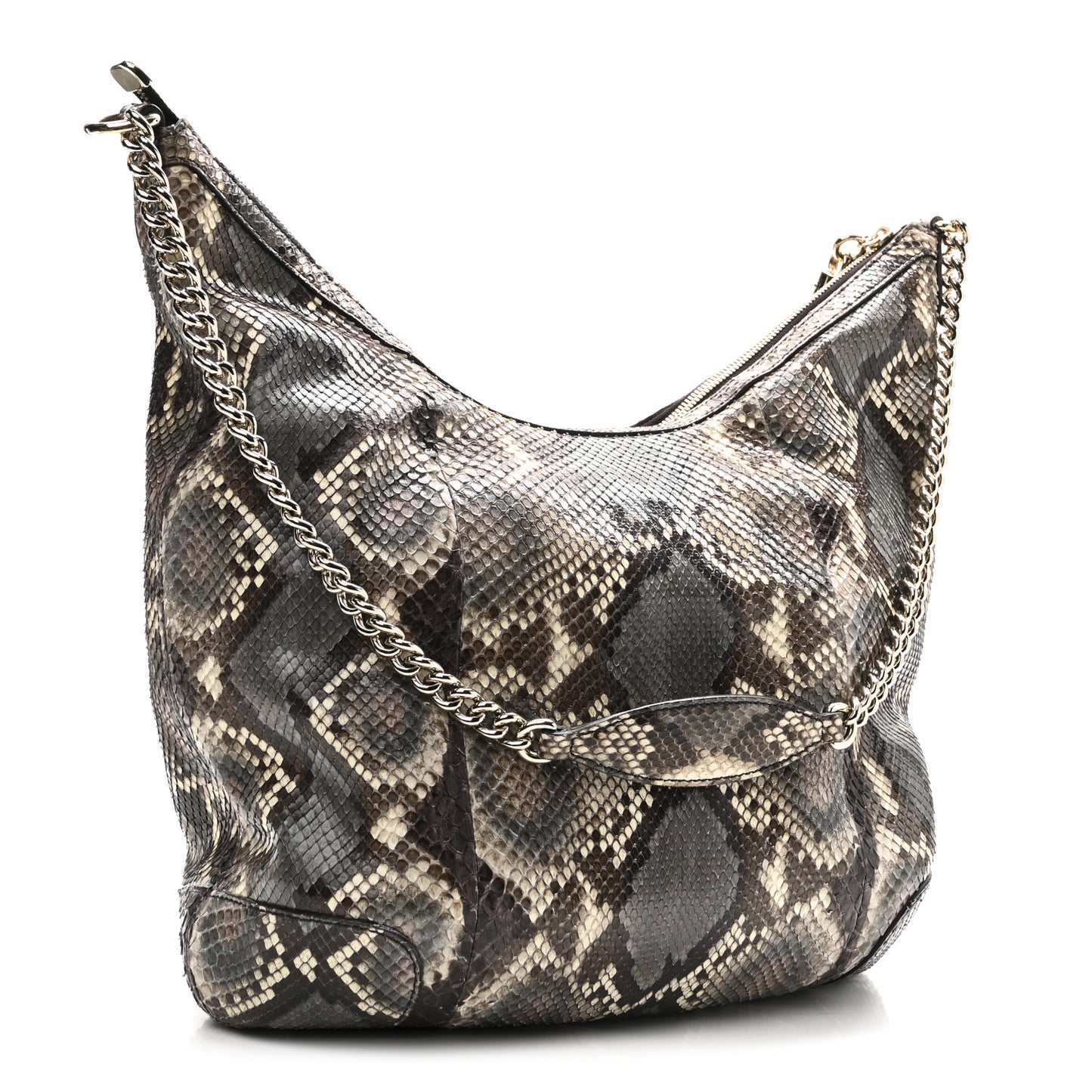 Python Medium Soho Chain Hobo Beige