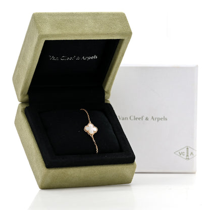Van Cleef & Arpels 18K Yellow Gold Mother of Pearl Sweet Alhambra Bracelet 5 of 5