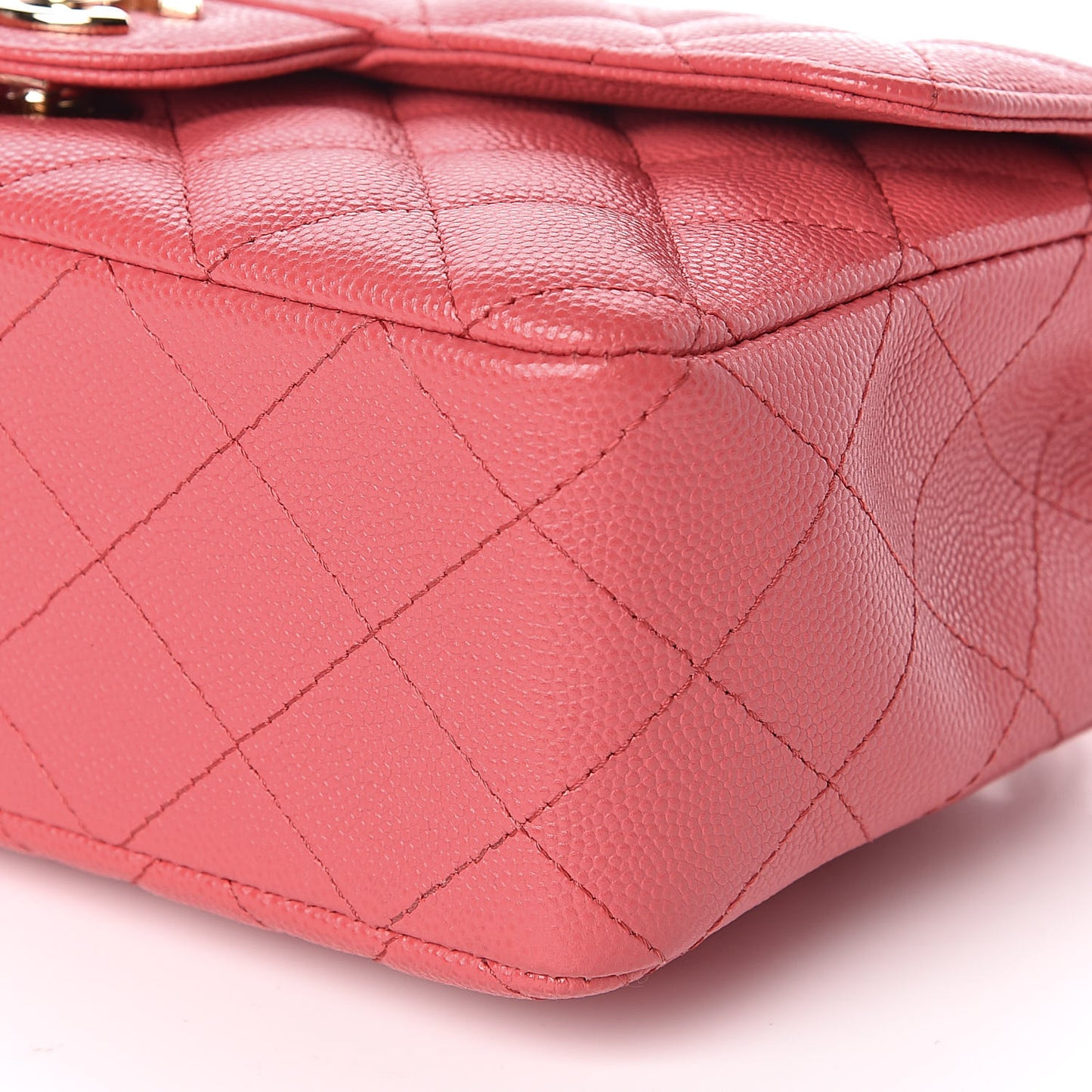 Caviar Quilted Mini Rectangular Flap Dark Pink