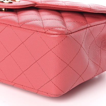 Chanel Caviar Quilted Mini Rectangular Flap Dark Pink 9 of 10
