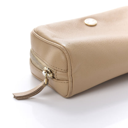 Chanel Grained Calfskin CC Button Medium Pouch Cosmetic Case Beige 6 of 11