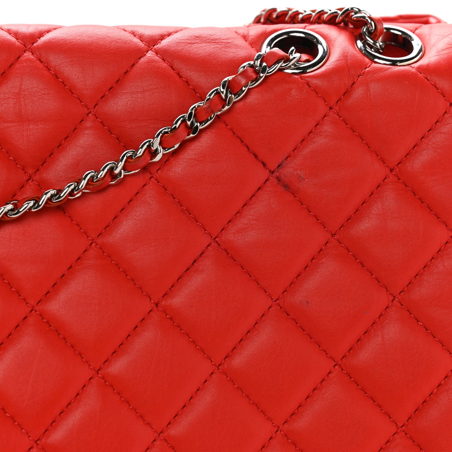Chanel Lambskin Quilted Chanel 3 Maxi Flap Bag Red 22 of 37