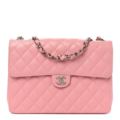 Chanel Caviar Quilted Jumbo Single Flap Pink 1 of 11