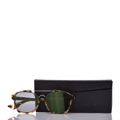 Christian Dior Abstract Square Mirrored Sunglasses Spotted Havana Green 9 of 9