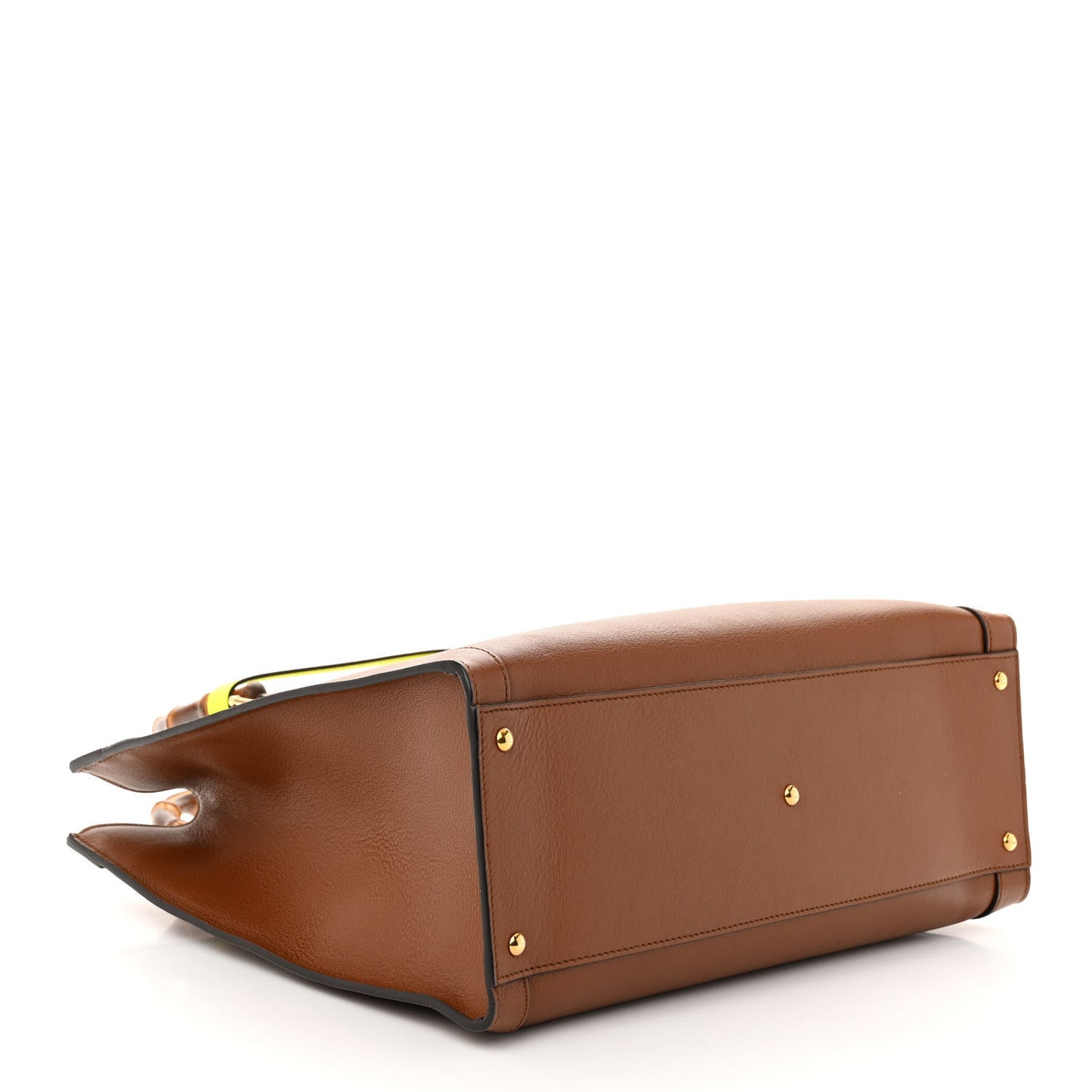 Wonka Grain Calfskin Medium Diana Tote Bag Cuir Yellow Fluo