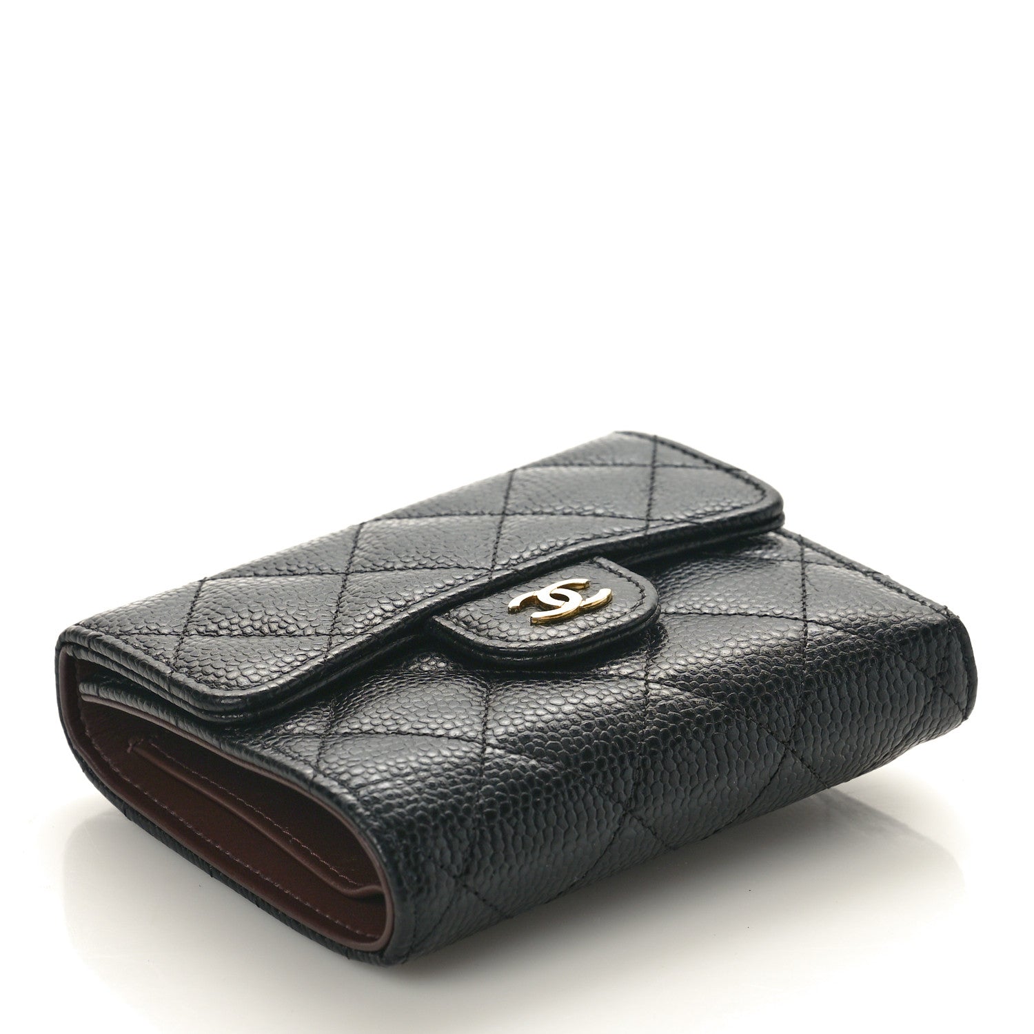 Chanel Caviar Quilted Compact Flap Wallet Black 4 of 9