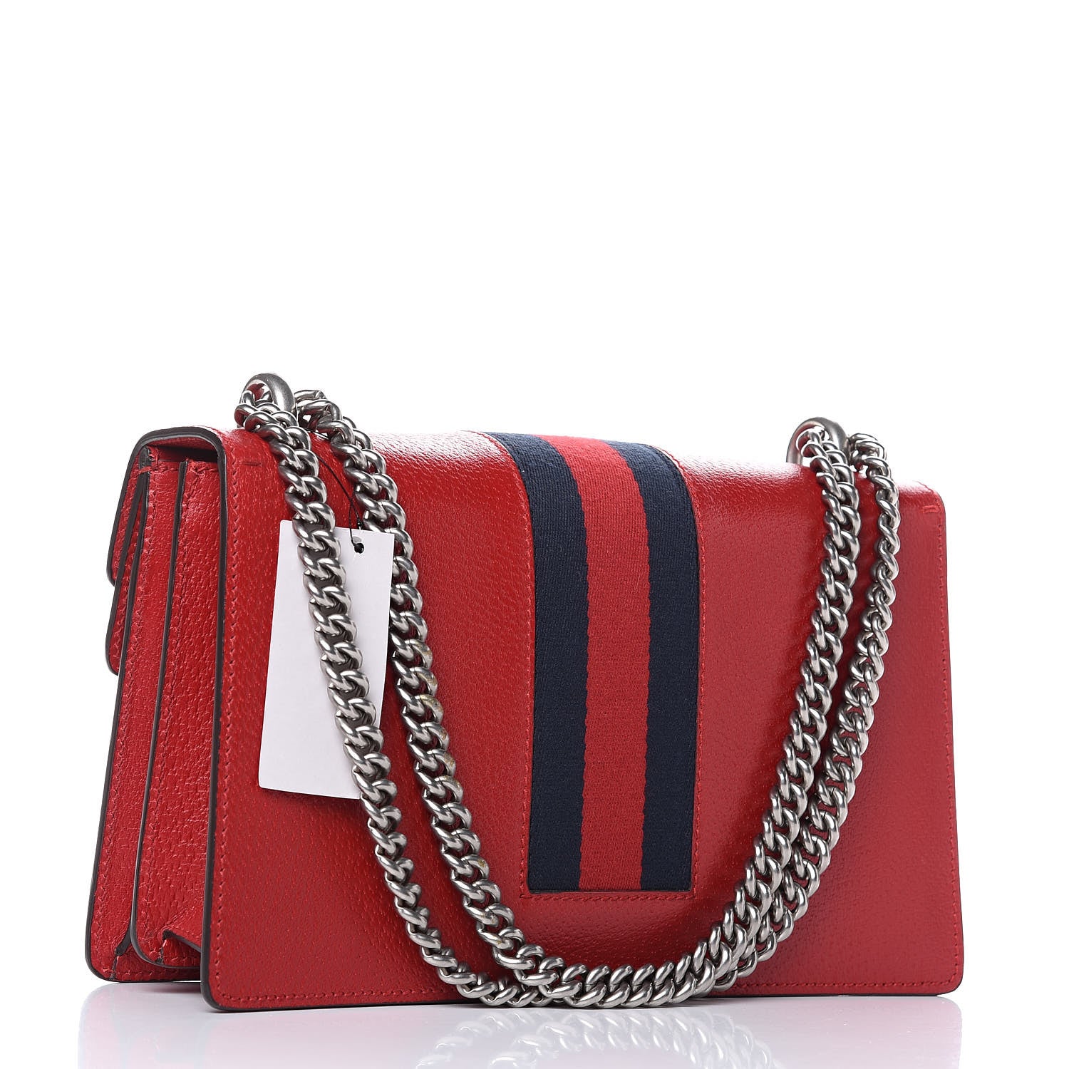 Gucci Calfskin Web Floral Embroidered Small Dionysus Shoulder Bag Hibiscus Red 3 of 9