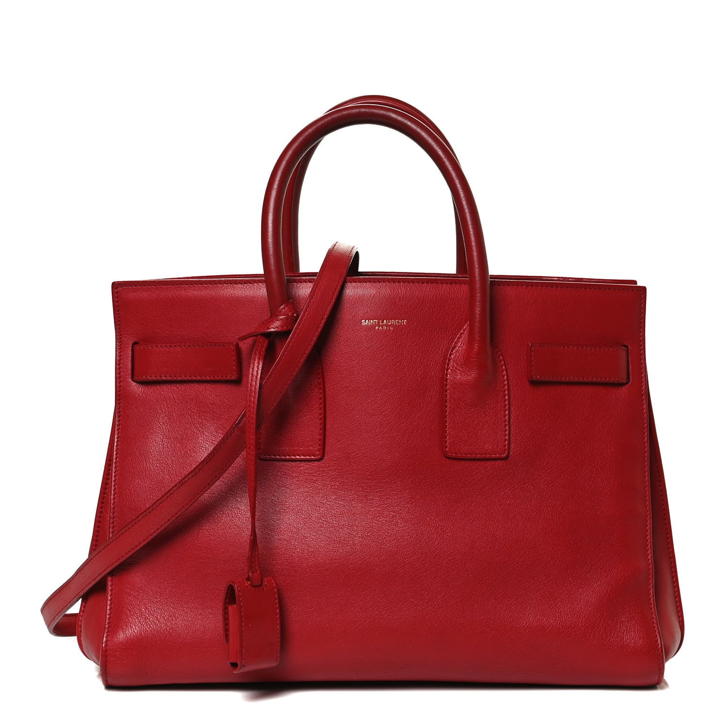 Saint Laurent Calfskin Small Sac De Jour Lipstick Red 1 of 16