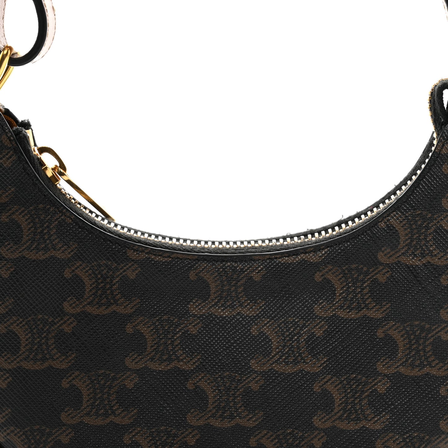 Canvas Calfskin Mini Ava Triomphe Shoulder Bag Tan