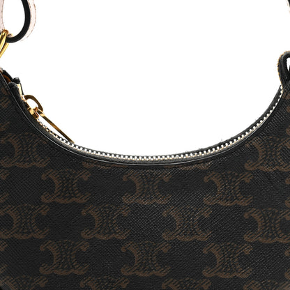 Celine Canvas Calfskin Mini Ava Triomphe Shoulder Bag Tan 7 of 12