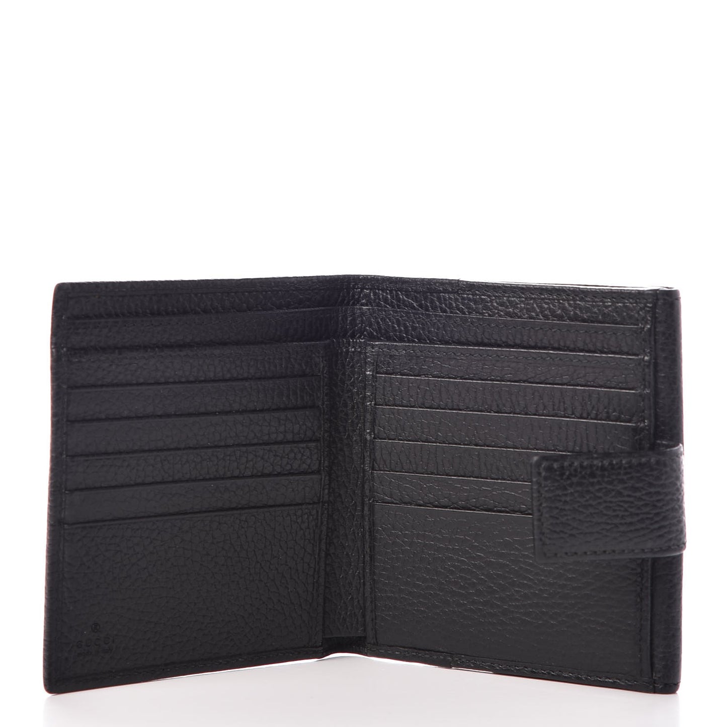 Dollar Calfskin Double G French Flap Wallet Black