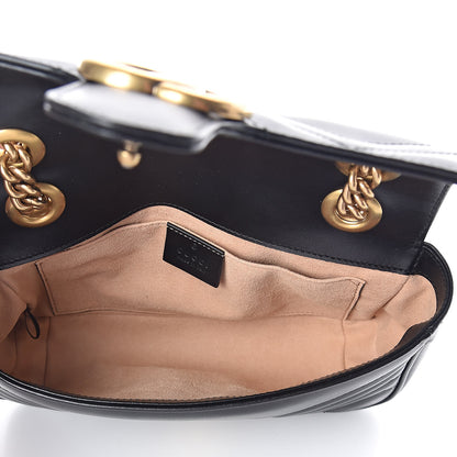 Gucci Calfskin Matelasse Mini GG Marmont Shoulder Bag Black 5 of 9