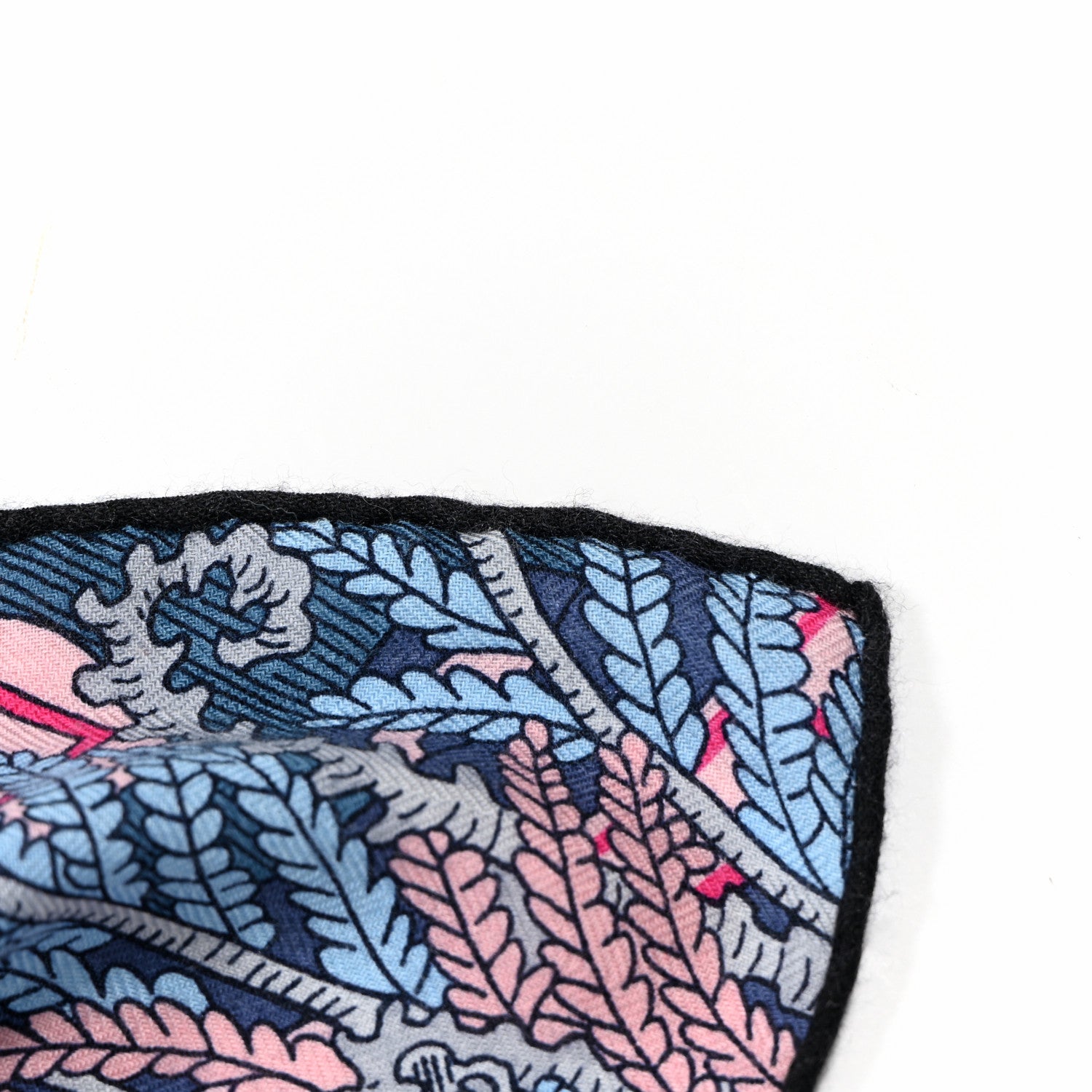Hermes Cashmere Silk Acte III Scene I La Clairiere Shawl 140 Marine Rose Vif Blue Jean 7 of 7